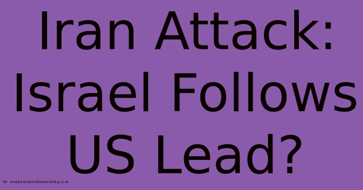 Iran Attack: Israel Follows US Lead?