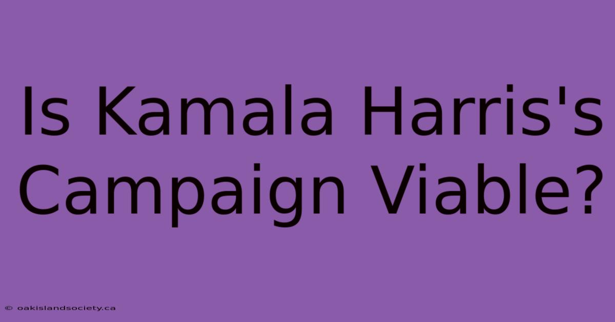 Is Kamala Harris's Campaign Viable?