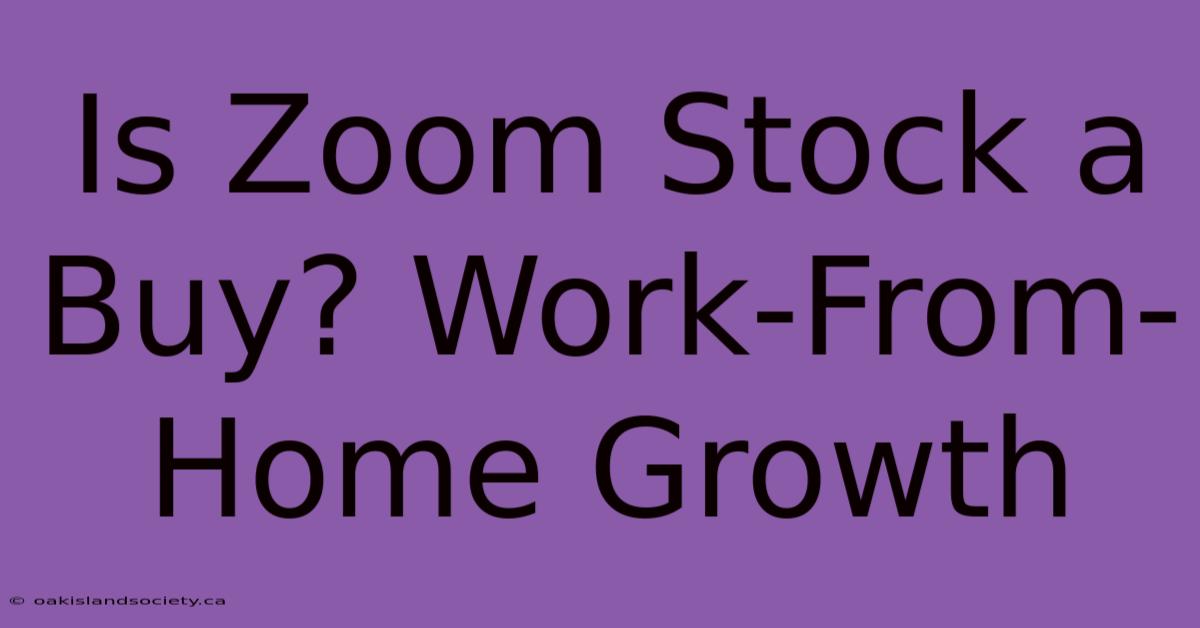 Is Zoom Stock A Buy? Work-From-Home Growth