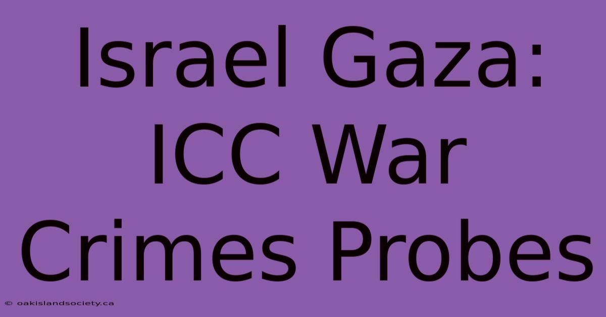 Israel Gaza: ICC War Crimes Probes