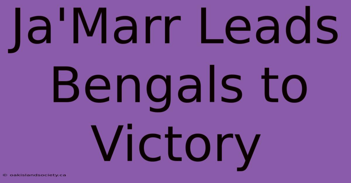 Ja'Marr Leads Bengals To Victory