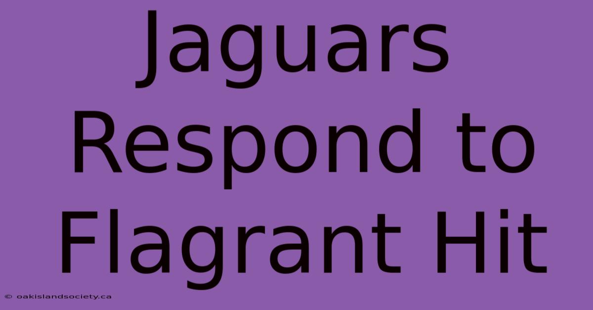 Jaguars Respond To Flagrant Hit