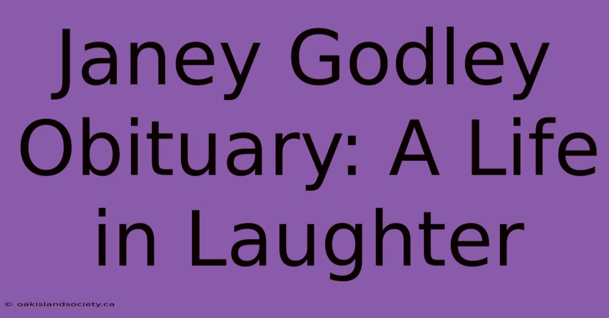 Janey Godley Obituary: A Life In Laughter