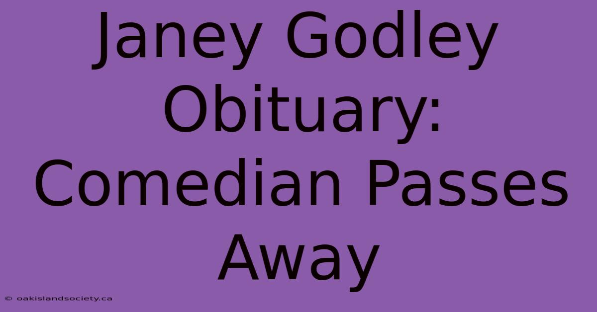 Janey Godley Obituary: Comedian Passes Away