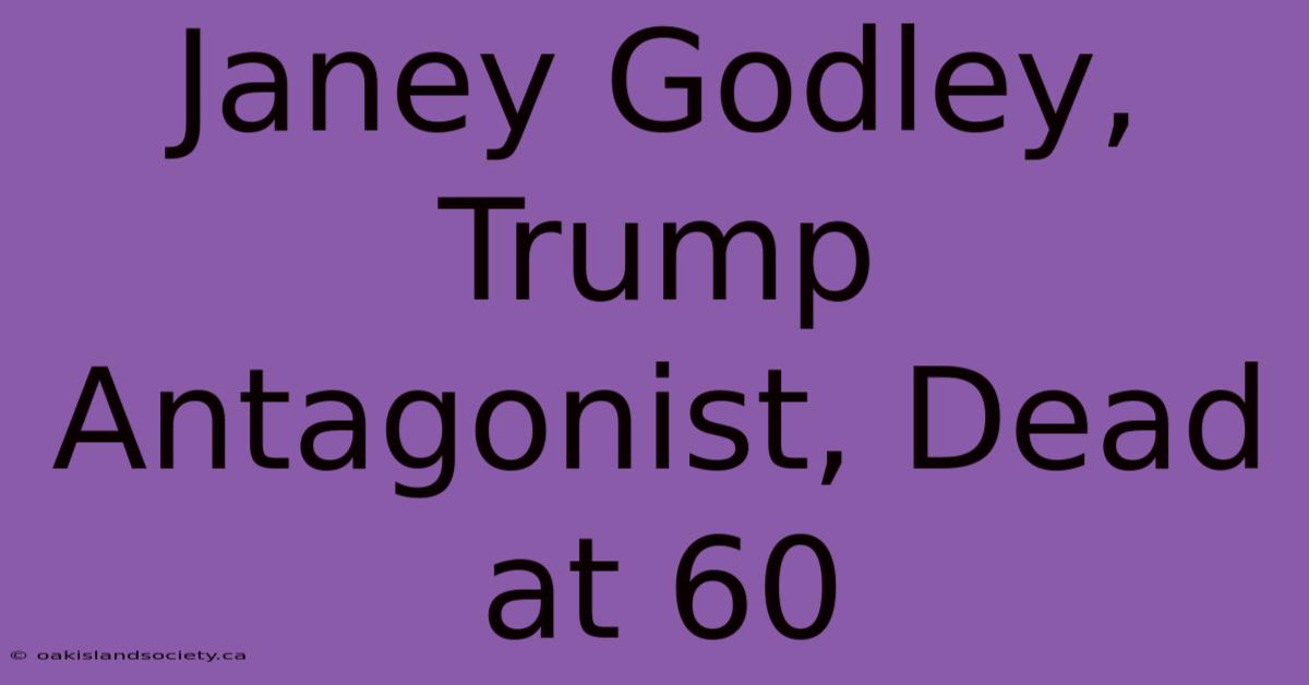 Janey Godley, Trump Antagonist, Dead At 60