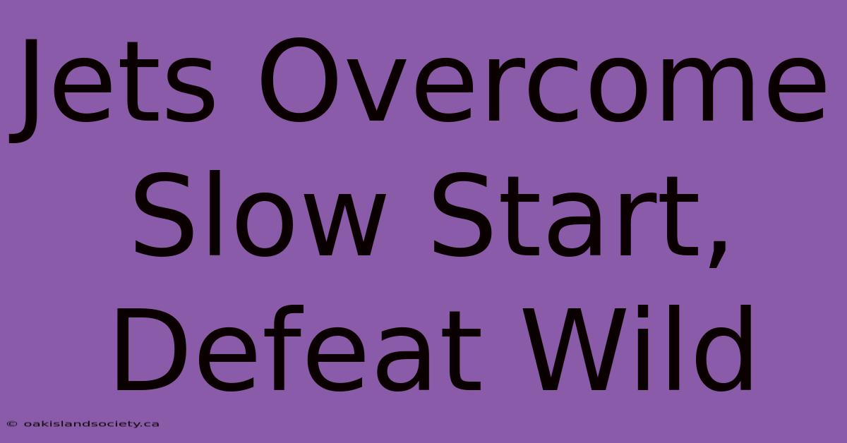 Jets Overcome Slow Start, Defeat Wild