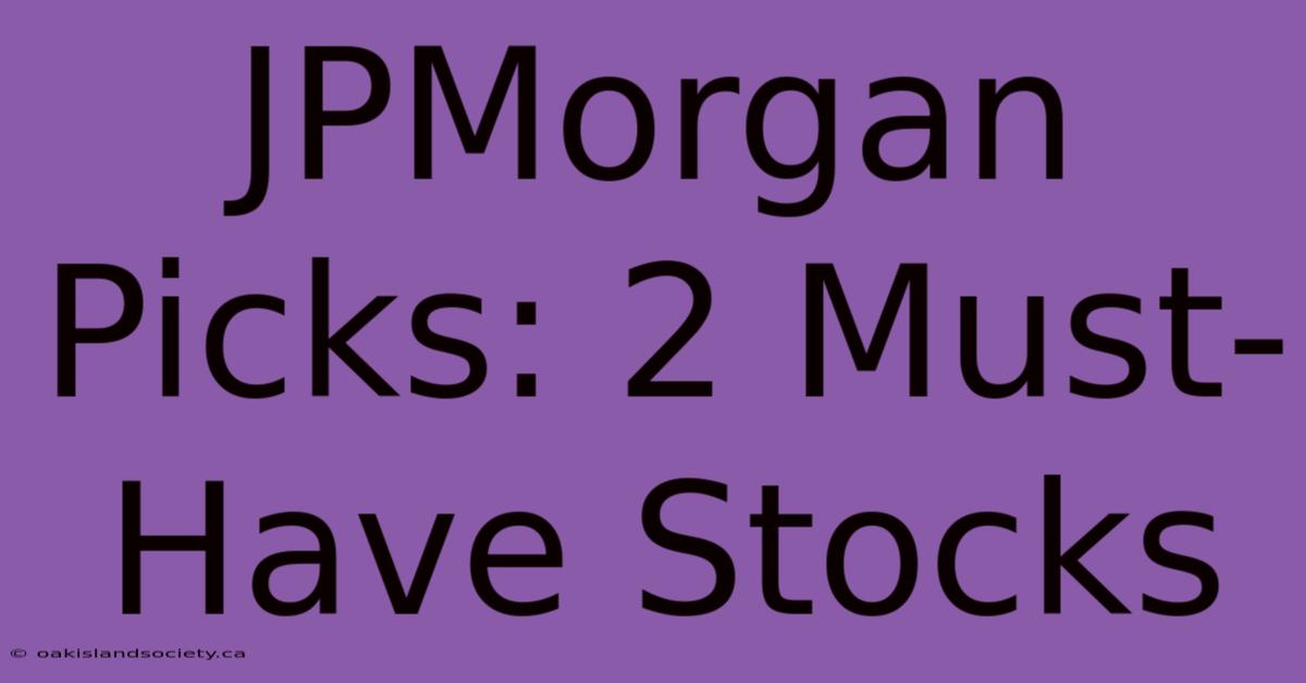 JPMorgan Picks: 2 Must-Have Stocks