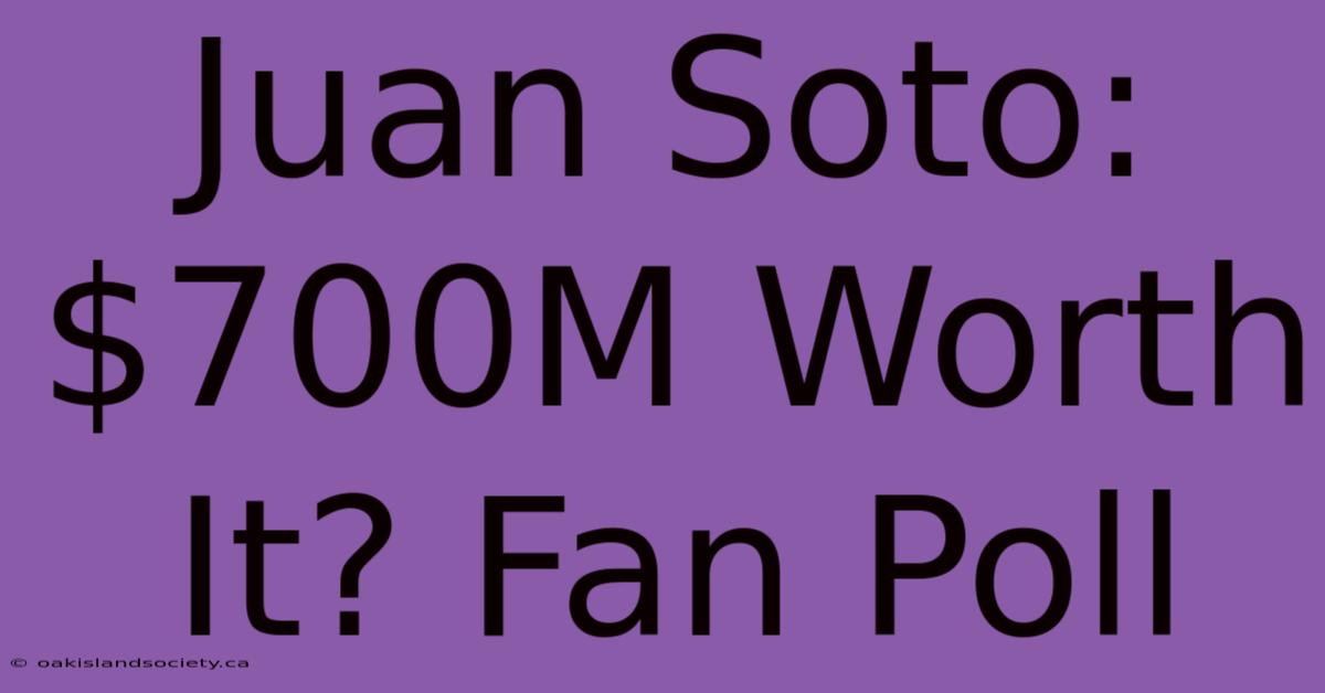 Juan Soto: $700M Worth It? Fan Poll