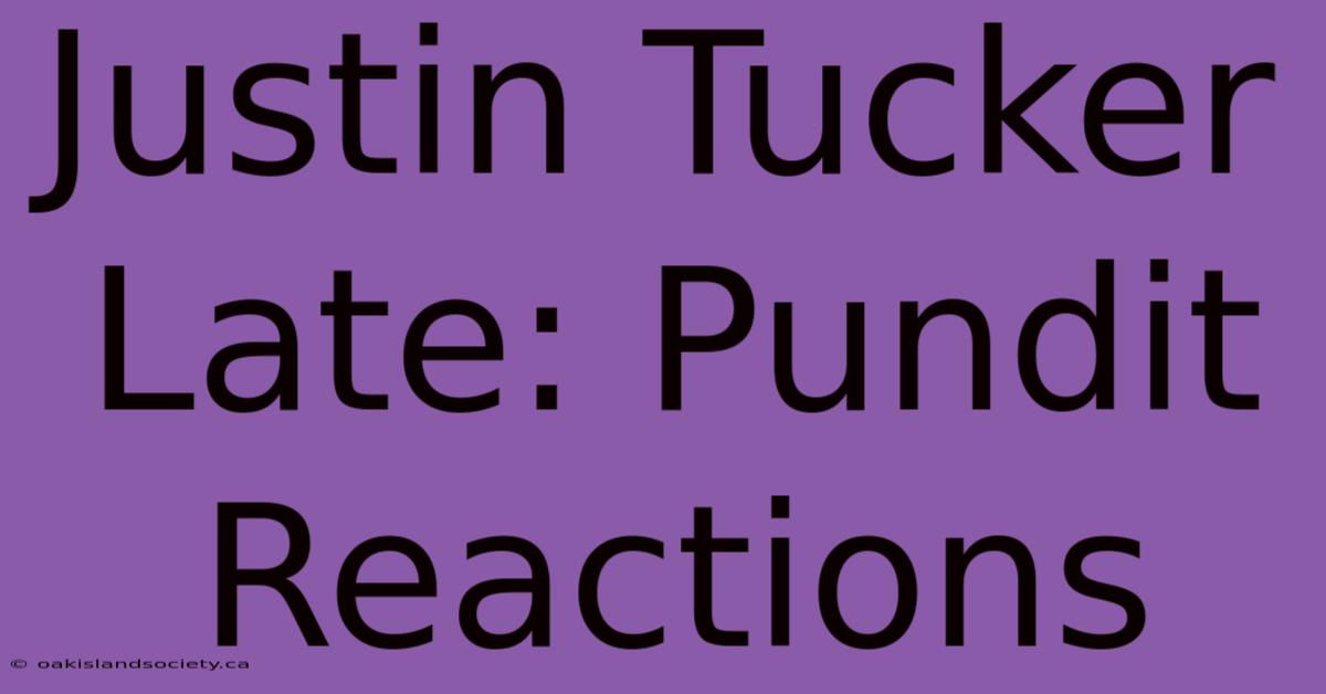 Justin Tucker Late: Pundit Reactions