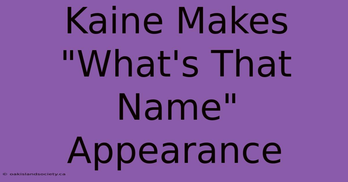 Kaine Makes 