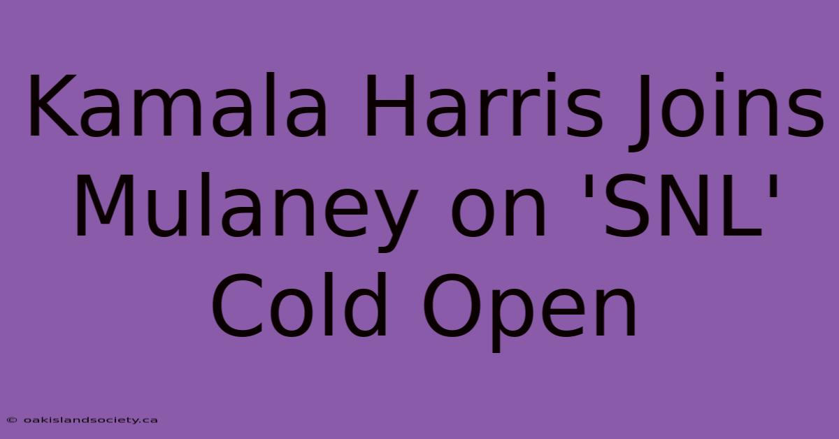 Kamala Harris Joins Mulaney On 'SNL' Cold Open