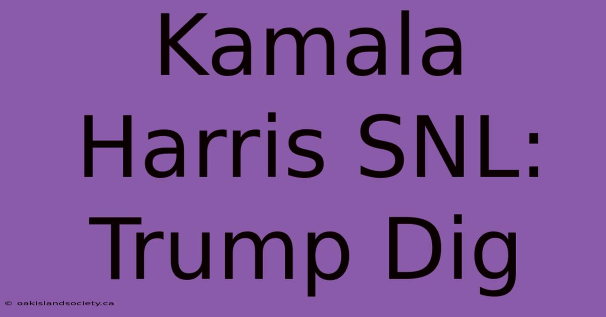 Kamala Harris SNL: Trump Dig 