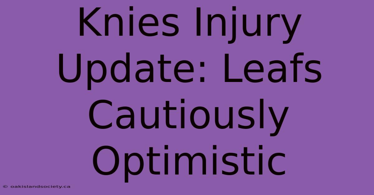 Knies Injury Update: Leafs Cautiously Optimistic