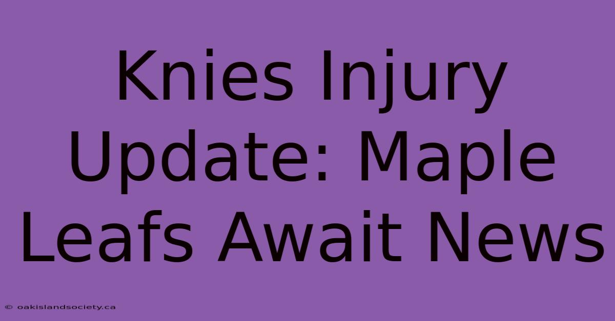 Knies Injury Update: Maple Leafs Await News