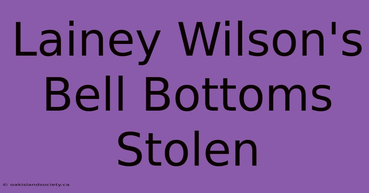 Lainey Wilson's Bell Bottoms Stolen