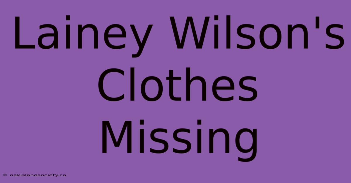 Lainey Wilson's Clothes Missing