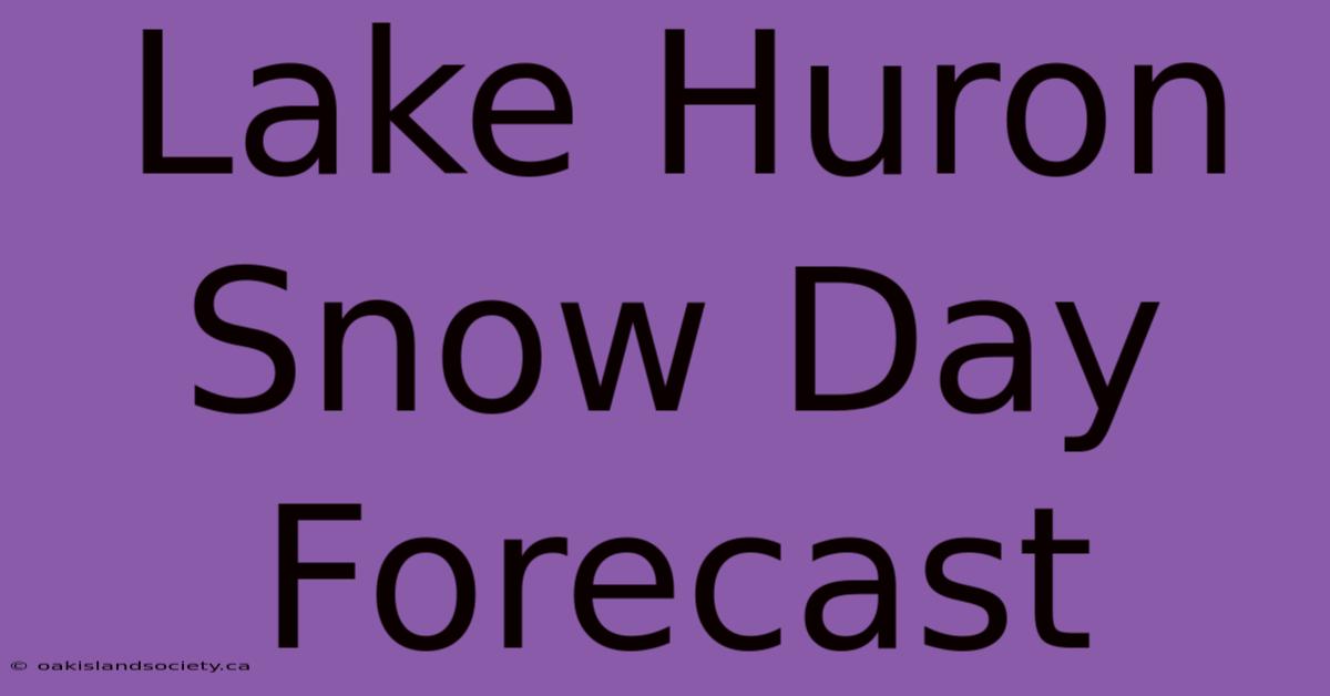 Lake Huron Snow Day Forecast