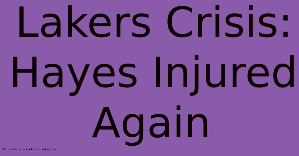 Lakers Crisis: Hayes Injured Again