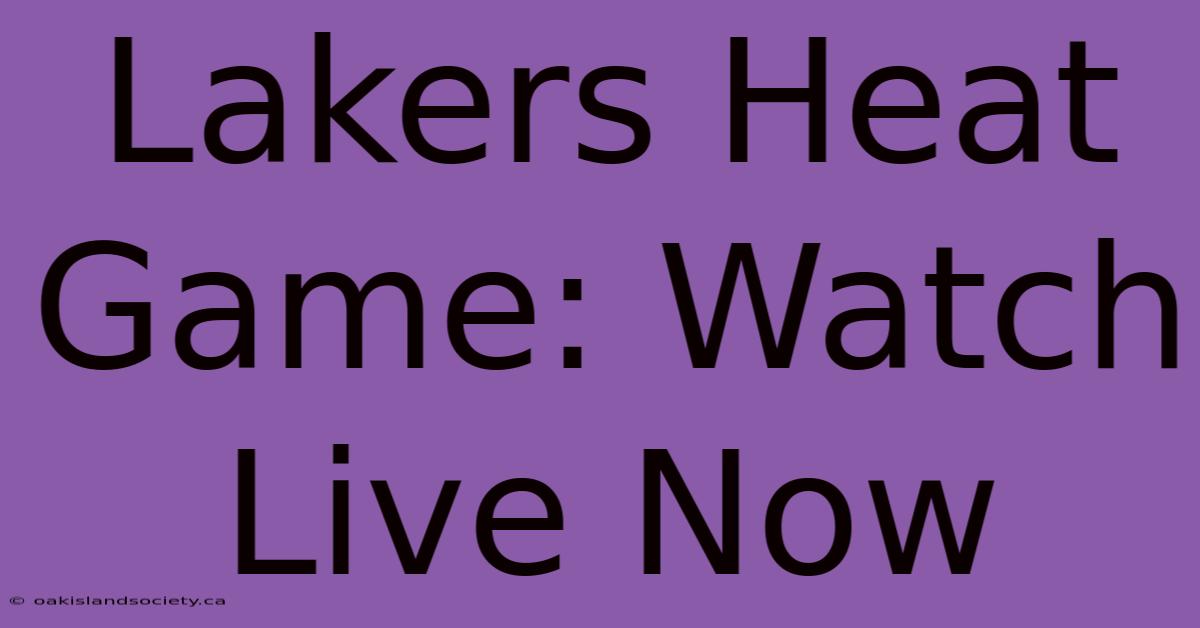 Lakers Heat Game: Watch Live Now