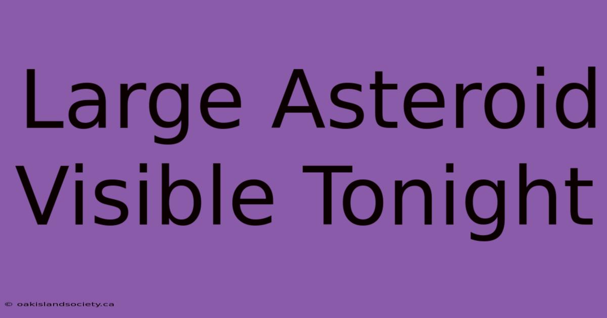 Large Asteroid Visible Tonight