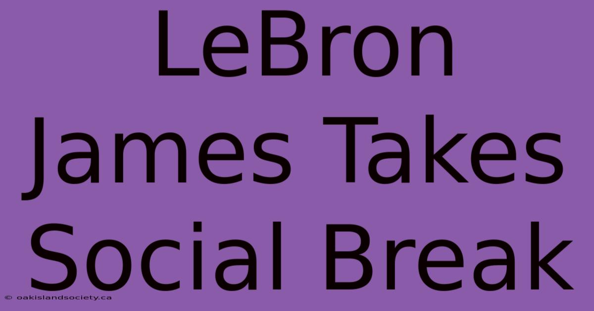 LeBron James Takes Social Break