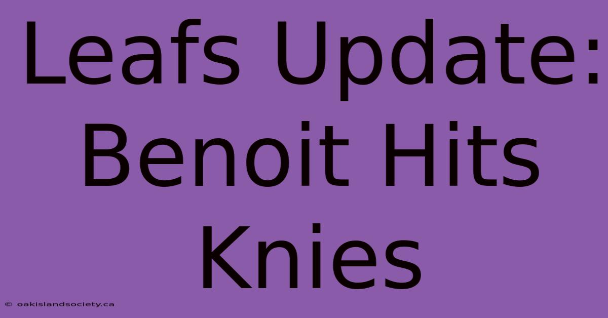 Leafs Update: Benoit Hits Knies