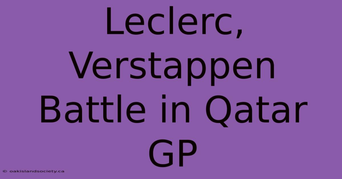 Leclerc, Verstappen Battle In Qatar GP