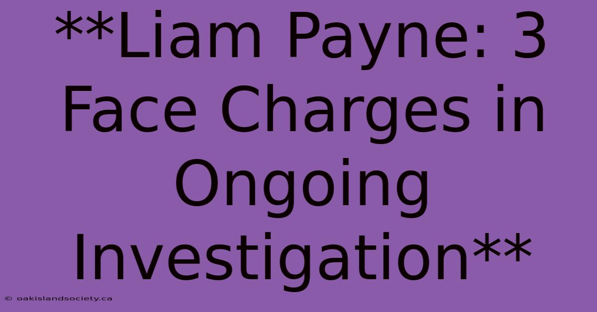 **Liam Payne: 3 Face Charges In Ongoing Investigation** 