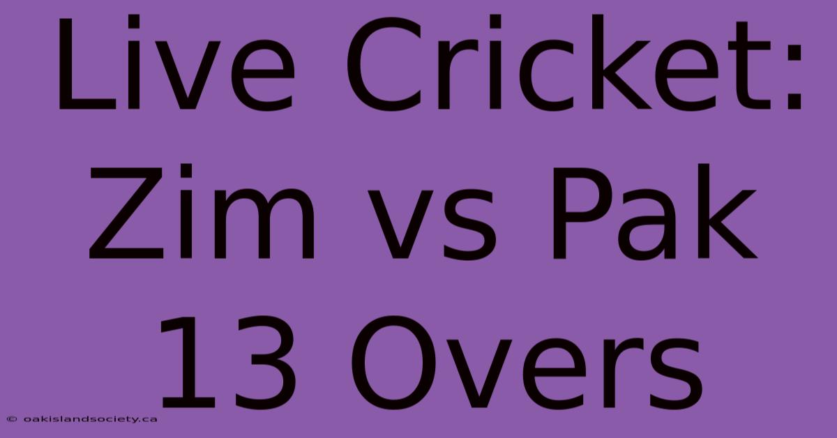 Live Cricket: Zim Vs Pak 13 Overs