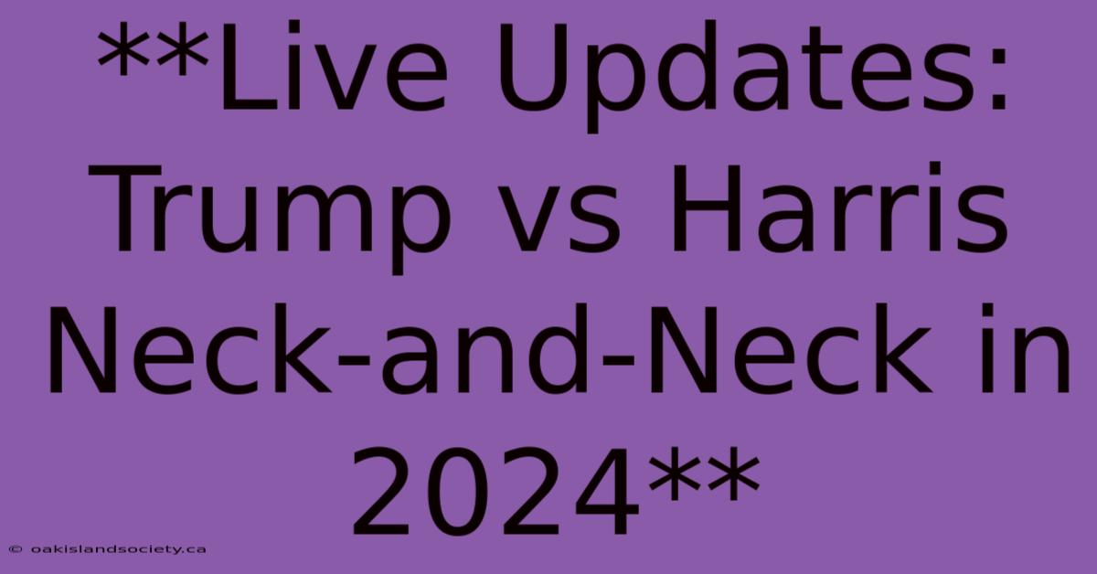 **Live Updates: Trump Vs Harris Neck-and-Neck In 2024** 