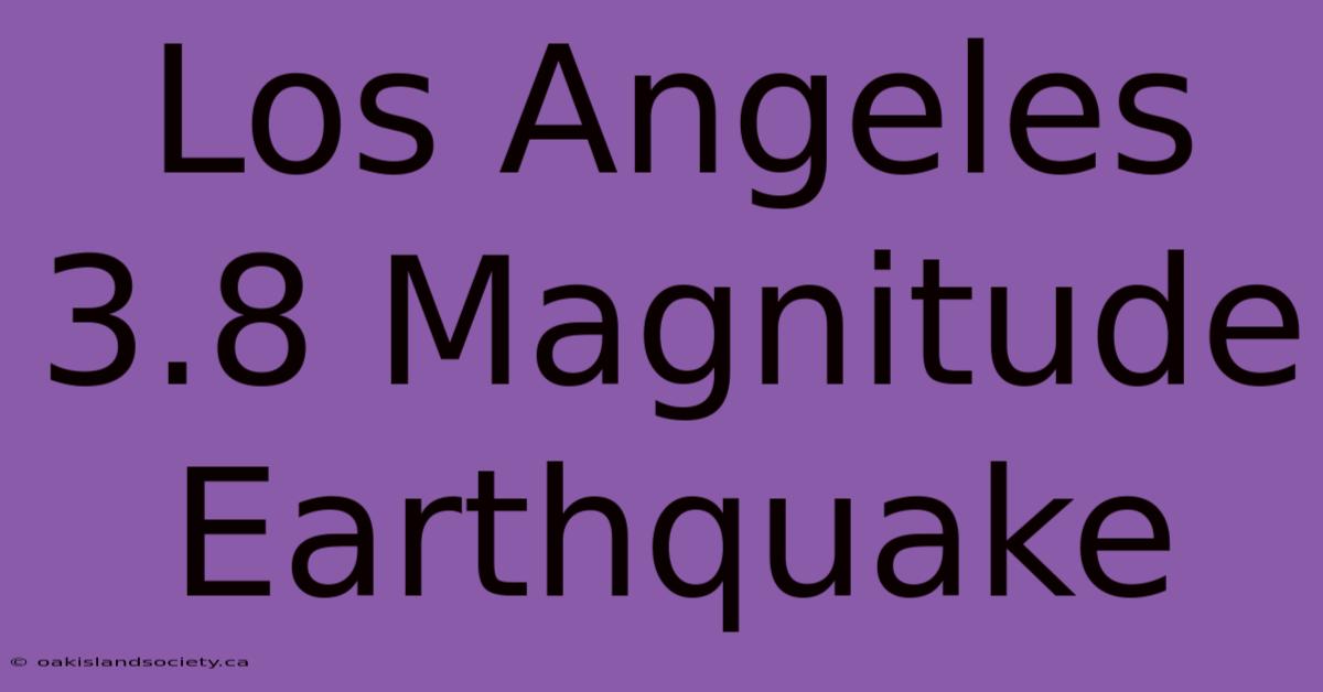 Los Angeles 3.8 Magnitude Earthquake