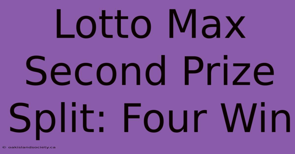 Lotto Max Second Prize Split: Four Win