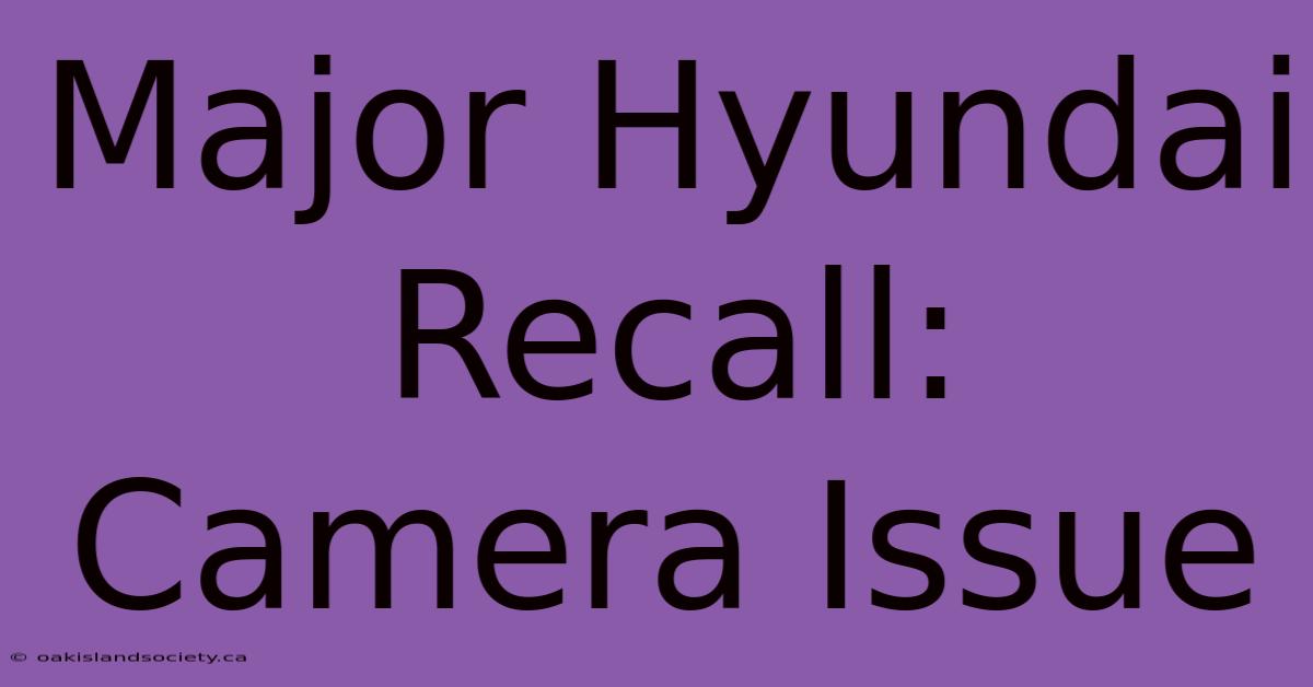 Major Hyundai Recall: Camera Issue