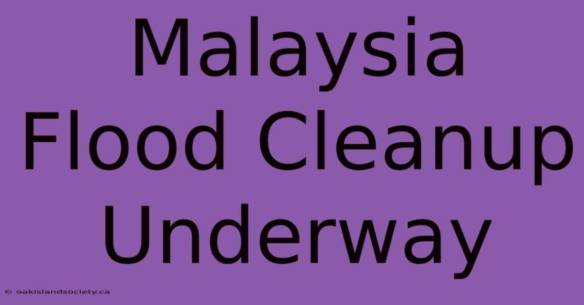 Malaysia Flood Cleanup Underway