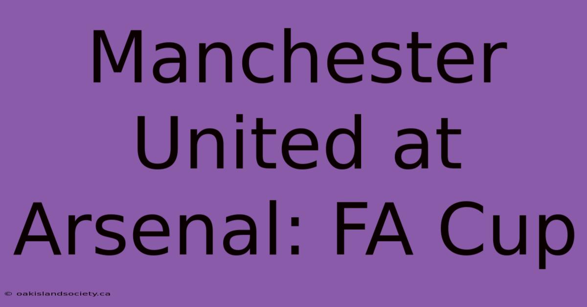 Manchester United At Arsenal: FA Cup