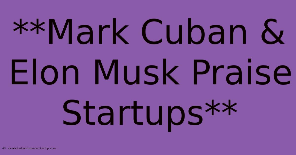 **Mark Cuban & Elon Musk Praise Startups** 