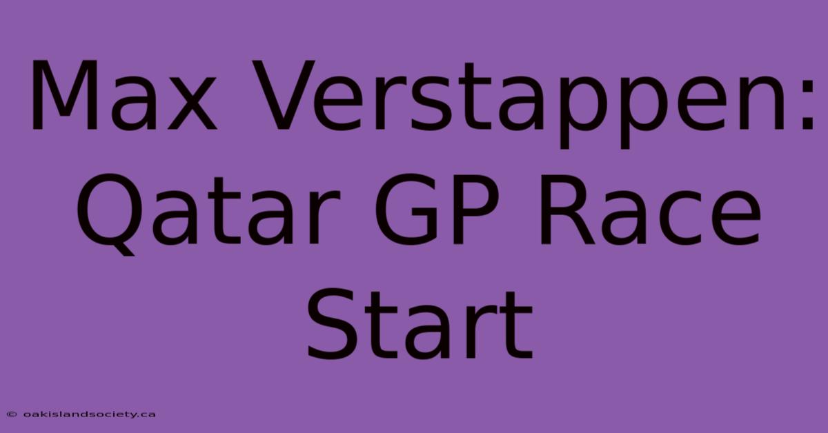 Max Verstappen: Qatar GP Race Start