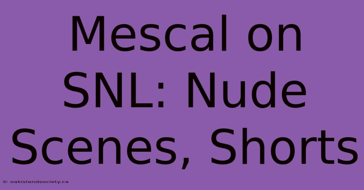 Mescal On SNL: Nude Scenes, Shorts