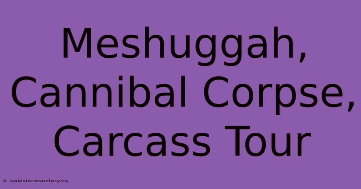 Meshuggah, Cannibal Corpse, Carcass Tour