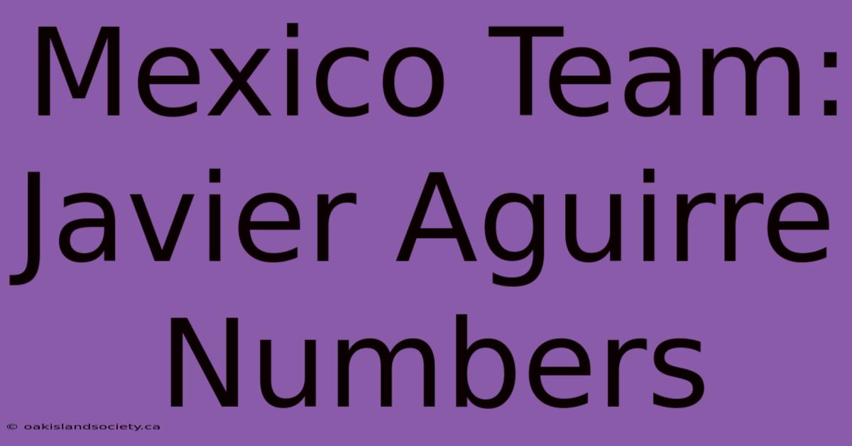 Mexico Team: Javier Aguirre Numbers