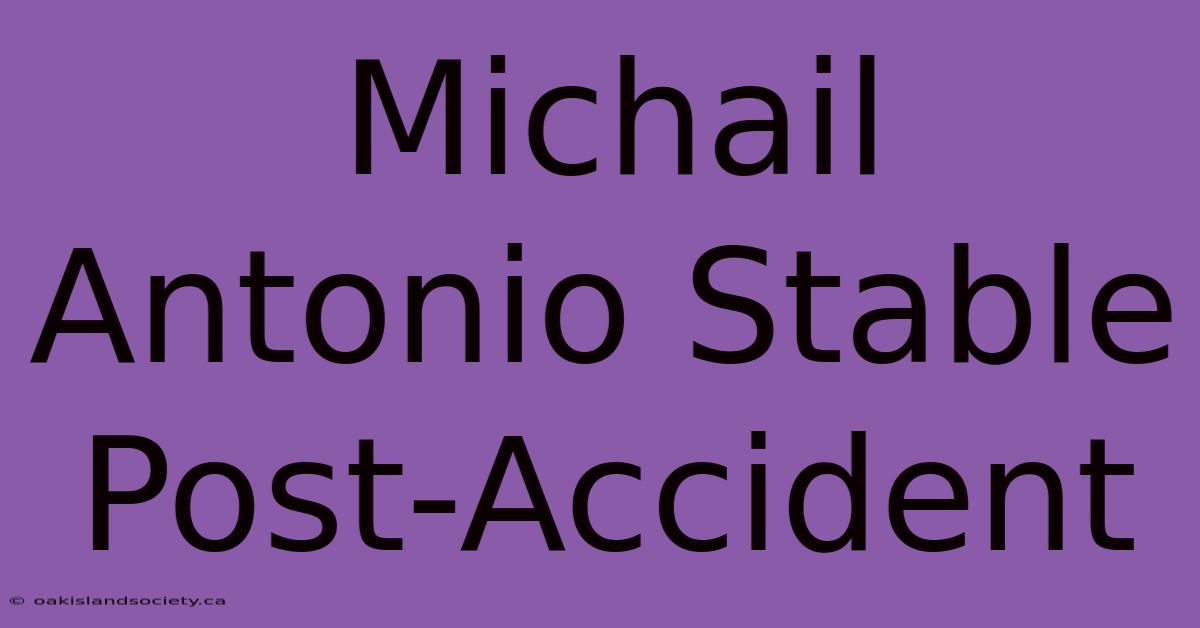 Michail Antonio Stable Post-Accident