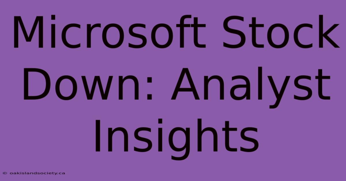 Microsoft Stock Down: Analyst Insights 