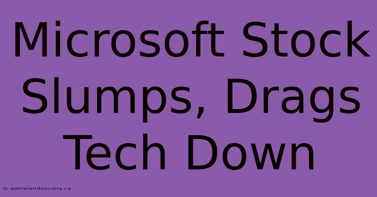 Microsoft Stock Slumps, Drags Tech Down