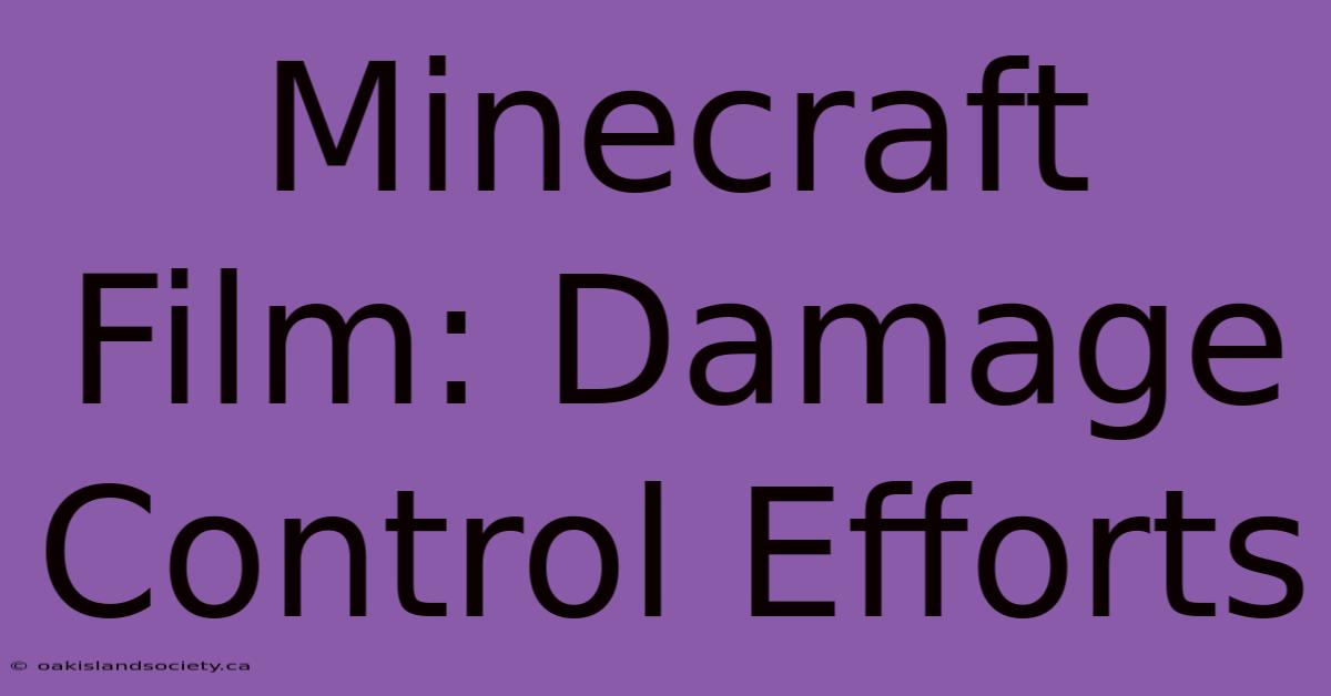 Minecraft Film: Damage Control Efforts