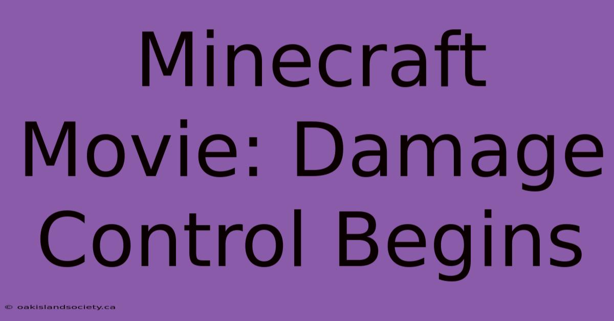 Minecraft Movie: Damage Control Begins