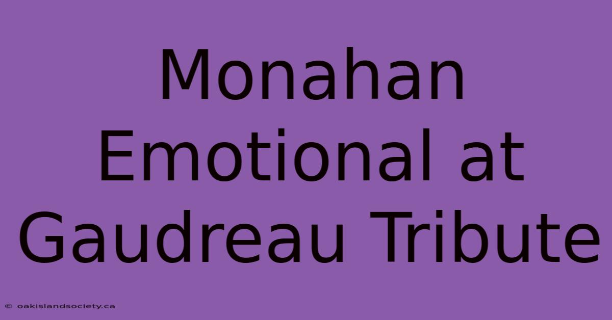 Monahan Emotional At Gaudreau Tribute