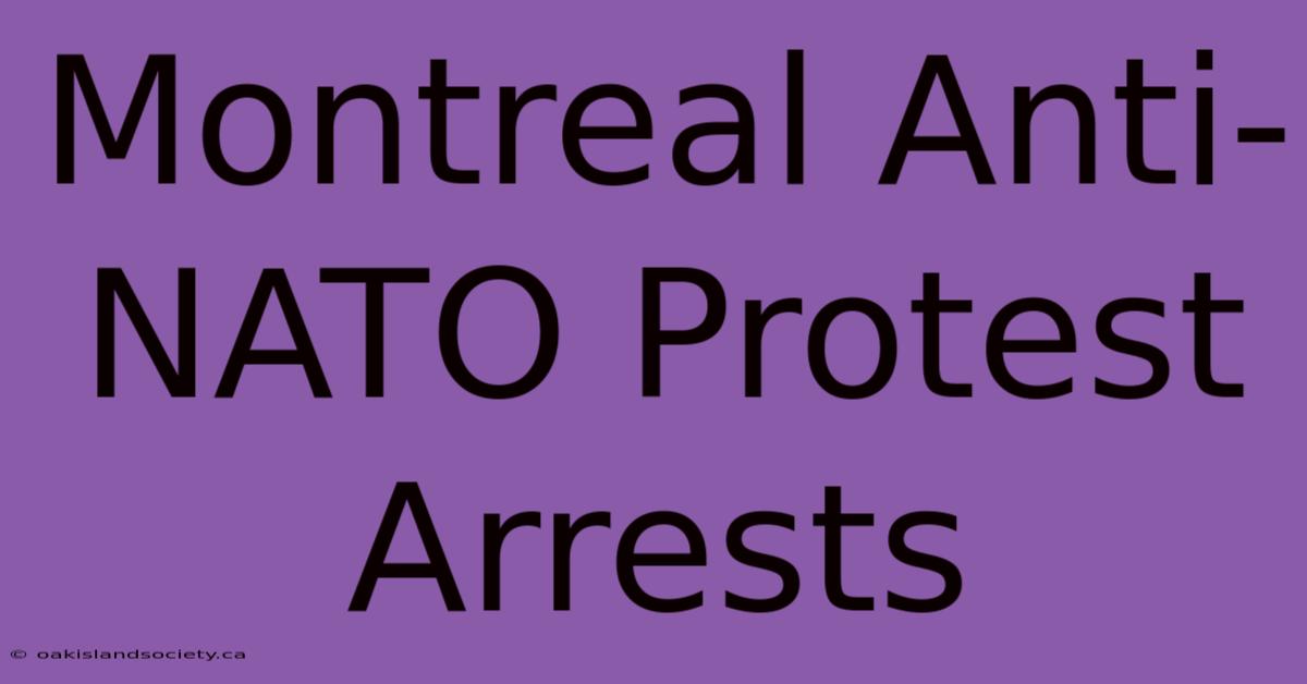 Montreal Anti-NATO Protest Arrests