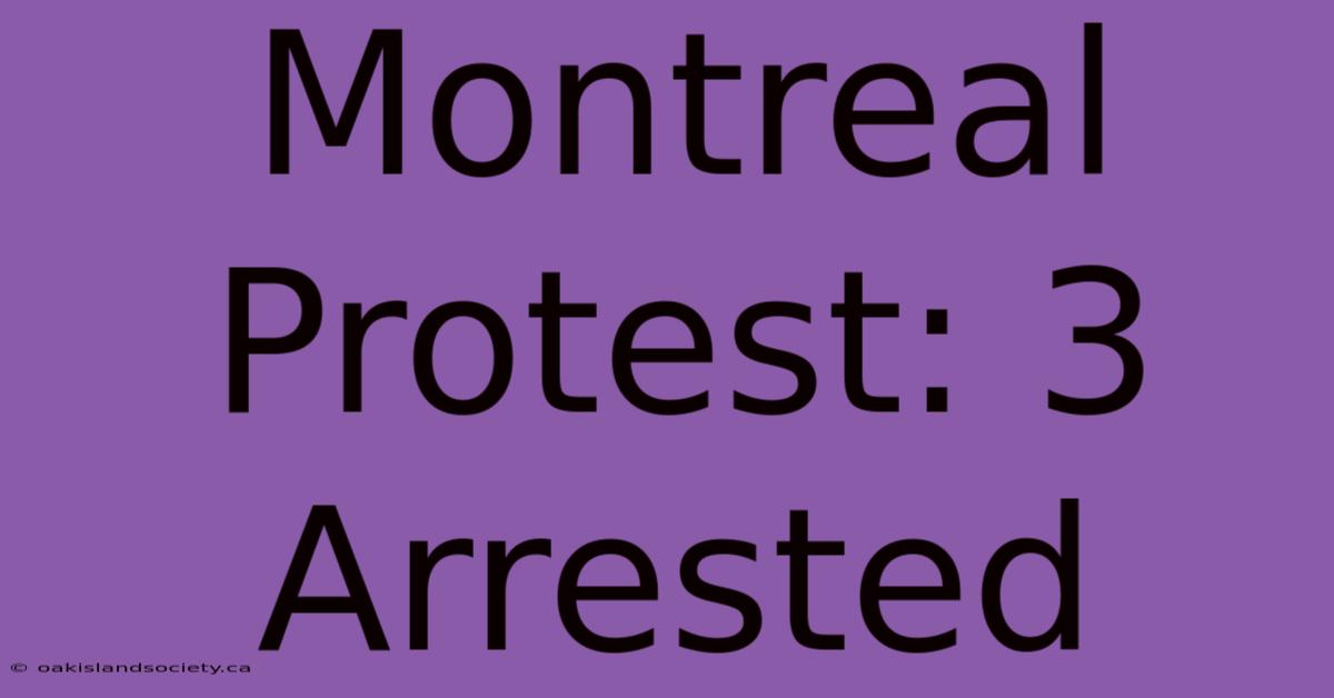 Montreal Protest: 3 Arrested