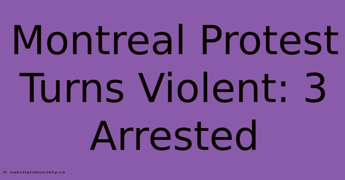 Montreal Protest Turns Violent: 3 Arrested