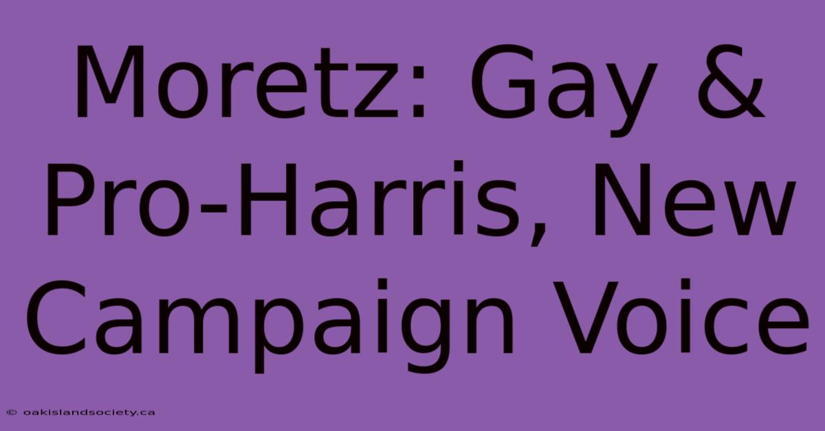 Moretz: Gay & Pro-Harris, New Campaign Voice